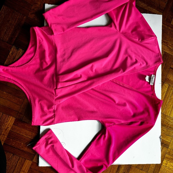 hot pink cross over body suit - Picture 2 of 5